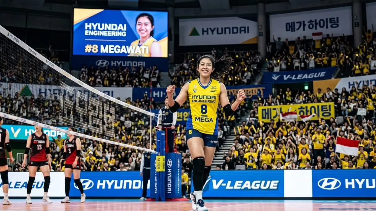 Megawati Hangestri resmi gabung Hyundai Engineering dan siap kembali bersinar di Liga Voli Korea Selatan.