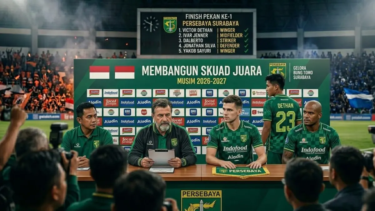 Persebaya Surabaya aktif di bursa transfer 2026-2027. Victor Dethan, Ivar Jenner hingga Dalberto masuk radar Bajul Ijo.
