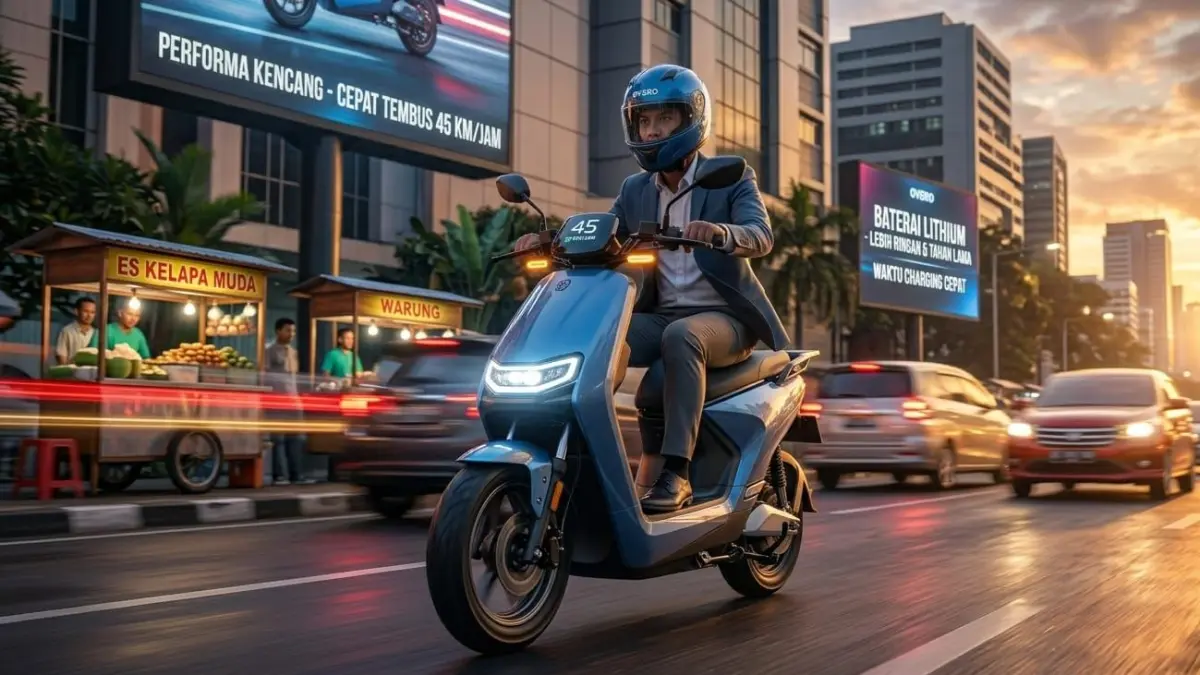 Sepeda listrik lithium Overo Star 3 Lit punya banyak kelebihan, mulai baterai awet, desain sporty hingga performa kencang.