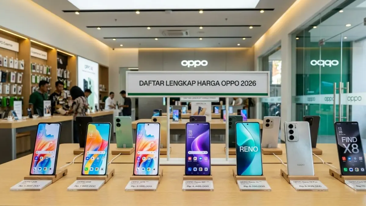 Harga OPPO terbaru 2026 resmi update. Simak daftar lengkap seri A, Reno, hingga Find terbaru dengan harga paling kompetitif.