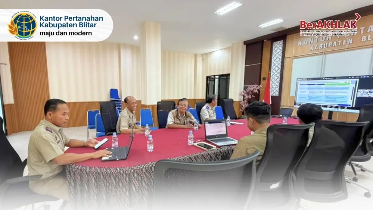 Kantor Pertanahan Kabupaten Blitar gelar monitoring dan evaluasi redistribusi tanah tahun 2026.