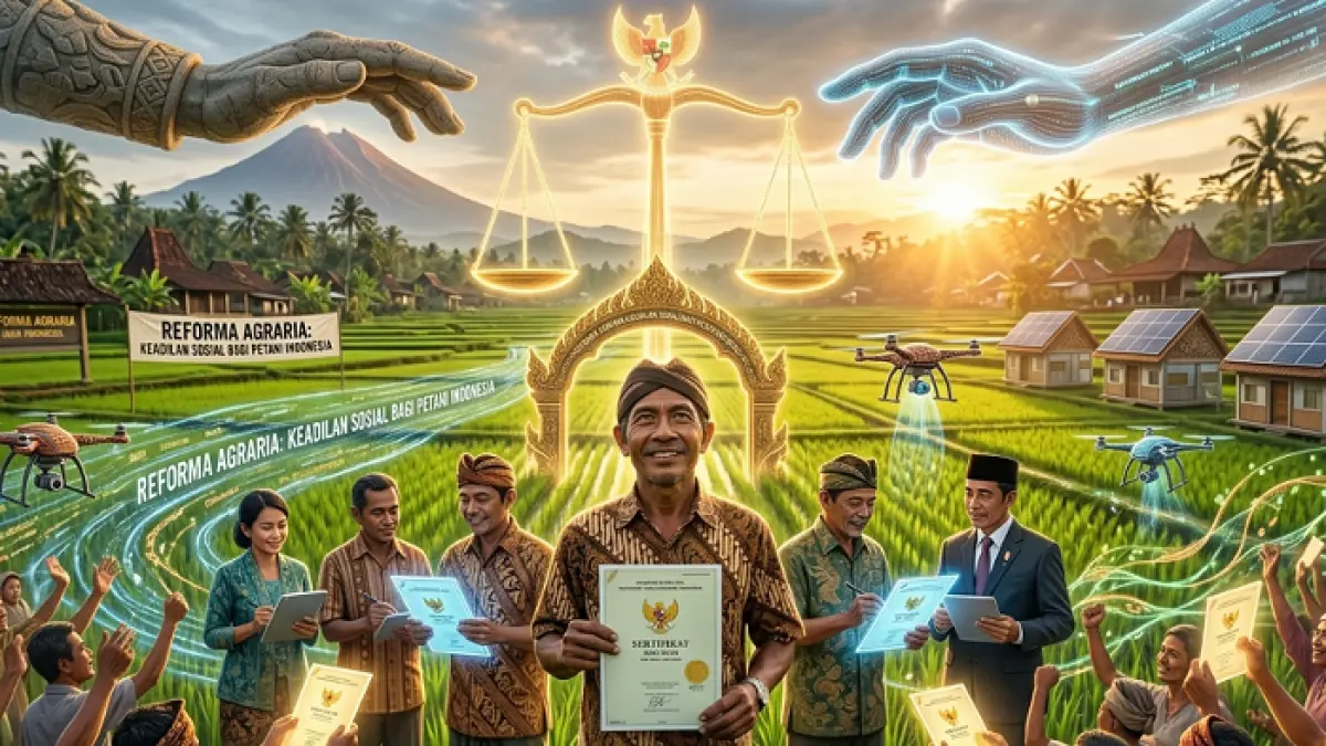 Reforma agraria 2026 fokus pada kesejahteraan masyarakat, redistribusi tanah, dan penguatan akses ekonomi untuk ketahanan pangan. (GEMINI AI)