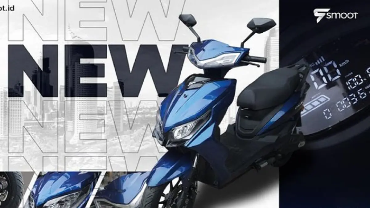 Smooth Tempur Facelift hadir dengan GPS 4G, swap baterai, dan sistem saldo kilometer. Motor listrik subsidi ini tembus 60 km/jam.(Pinterest) 