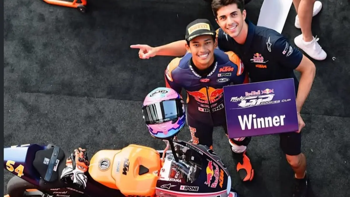 Feda Ega Pratama tampil impresif di Moto3 Mugello 2026 hingga mulai dikaitkan dengan VR46 dan Ducati milik Valentino Rossi.(Pinterest)