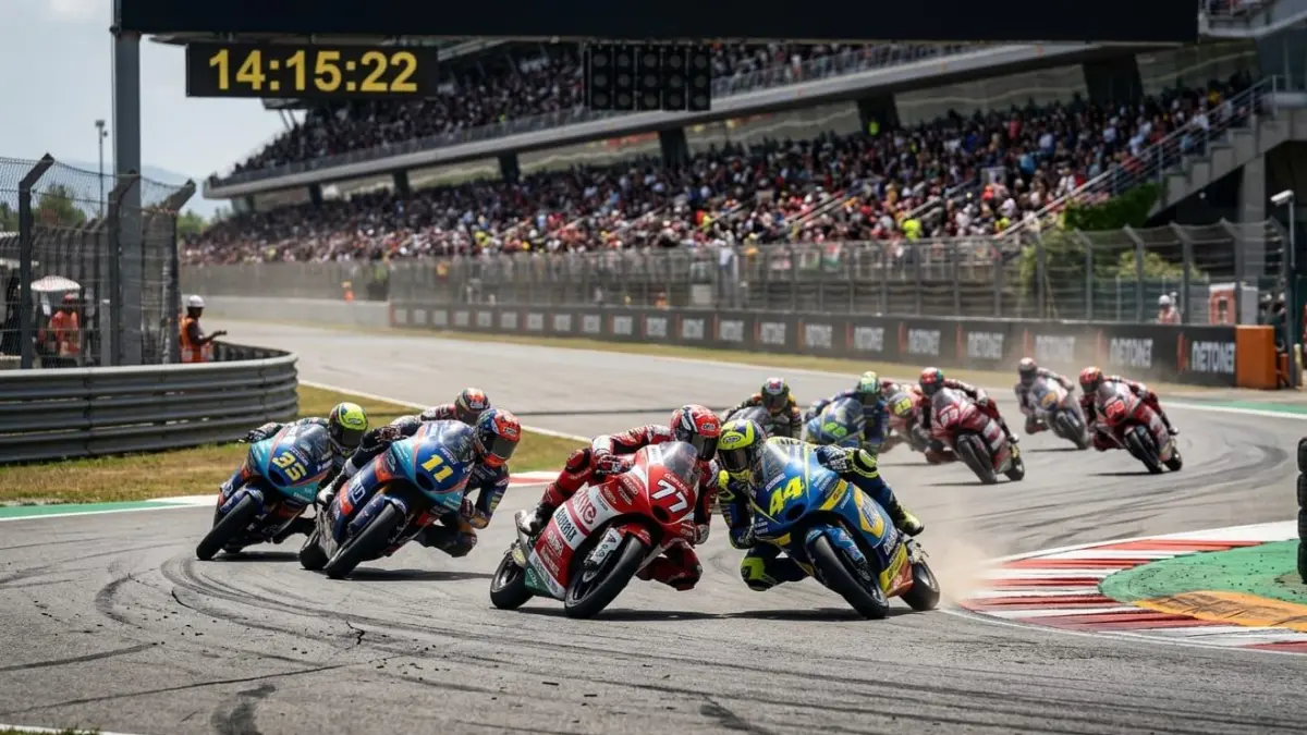 Moto3 Catalunya 2026 berlangsung chaos dengan duel panas, insiden dramatis, dan aksi saling salip hingga garis finis.
