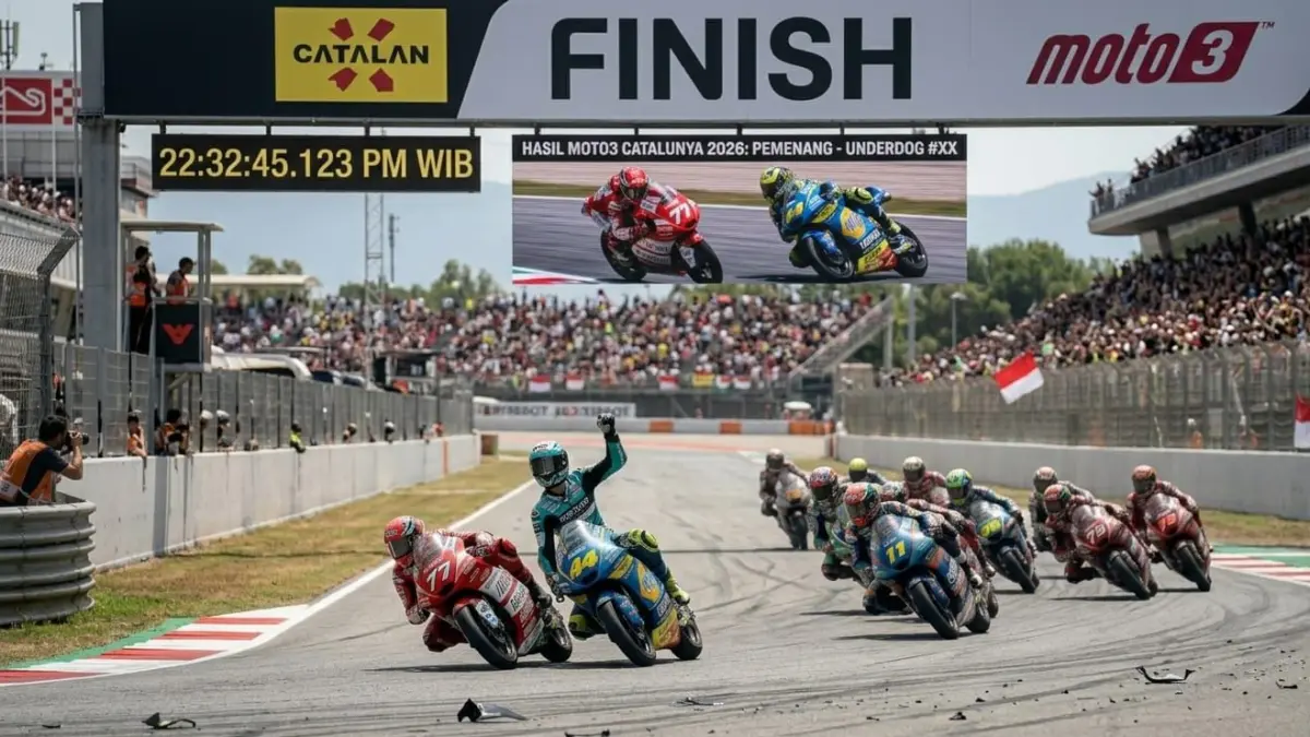 Moto3 Catalunya 2026 berlangsung panas dengan duel sengit dan drama lap terakhir di Barcelona-Catalunya.