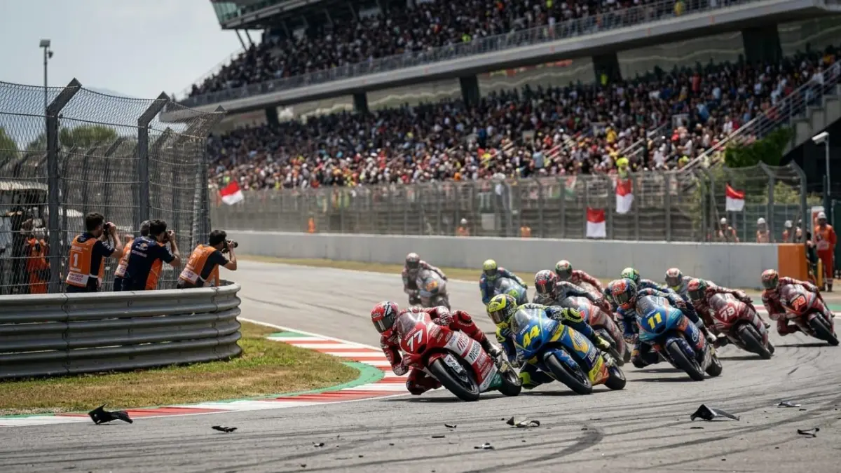 Moto3 Catalunya 2026 menghadirkan duel gila dan aksi saling salip dramatis hingga lap terakhir di Barcelona.