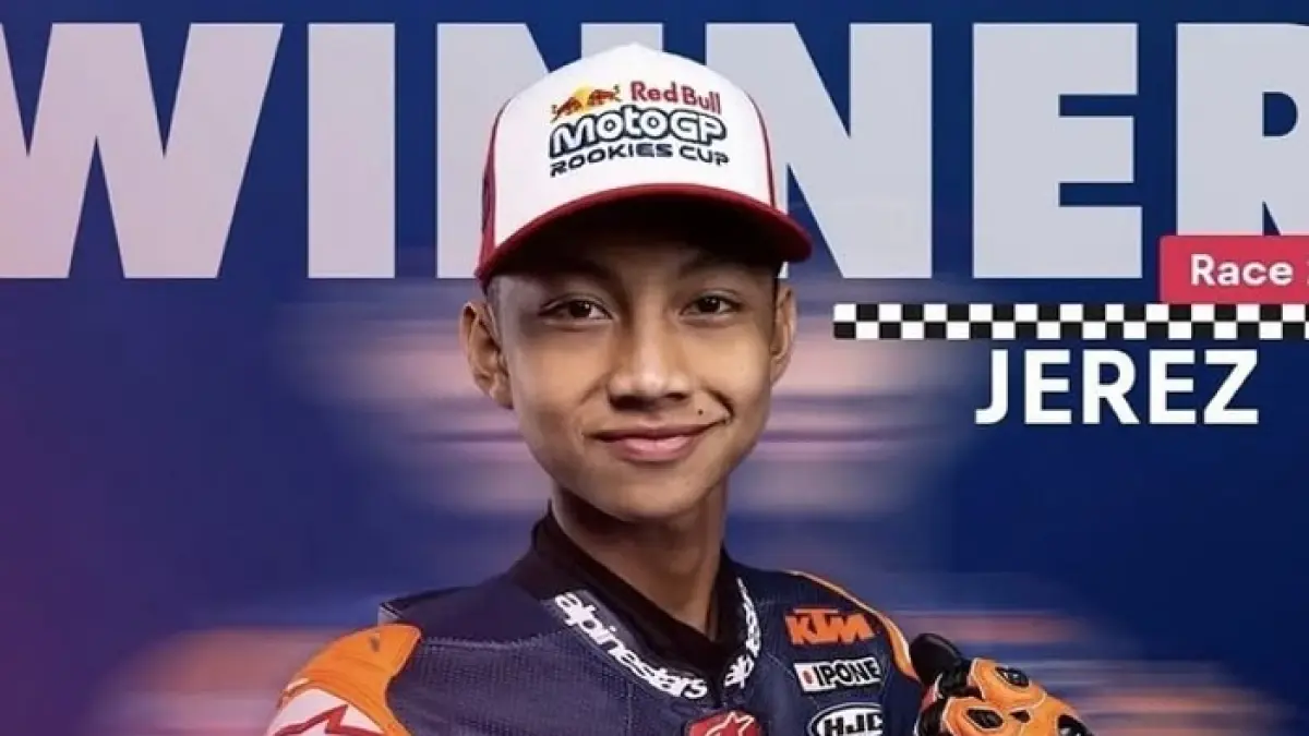 Kiandra Ramadipa raih podium perdana JuniorGP Catalunya usai drama penalti rival dan kini naik ke posisi kedua klasemen. (Pinterest)