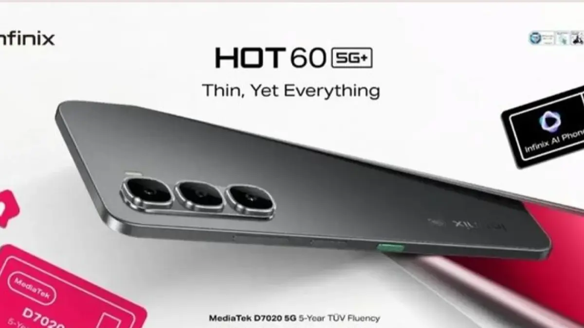 Infinix Hot 60 Pro hadir dengan layar AMOLED 1,5K 144 Hz, desain tipis 6,6 mm, baterai 5.160 mAh, dan harga mulai Rp2 jutaan.