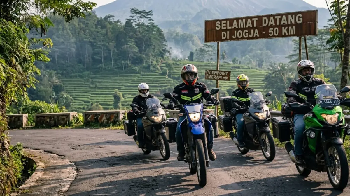 Touring Jakarta Jogja jadi tren road trip 560 km, ini perbandingan motor matic, bebek, dan sport untuk perjalanan jauh.