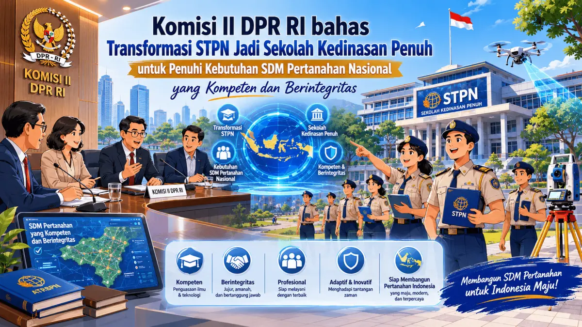 Komisi II DPR RI bahas transformasi STPN jadi sekolah kedinasan penuh untuk penuhi kebutuhan SDM pertanahan nasional yang kompeten dan berintegritas.