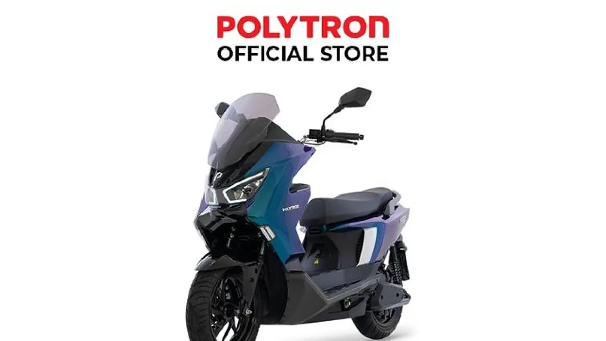 Polytron Fox 500 hadir dengan desain maxi scooter, top speed 130 km/jam, dan jarak tempuh hingga 130 km dalam sekali cas.(Gemini AI)