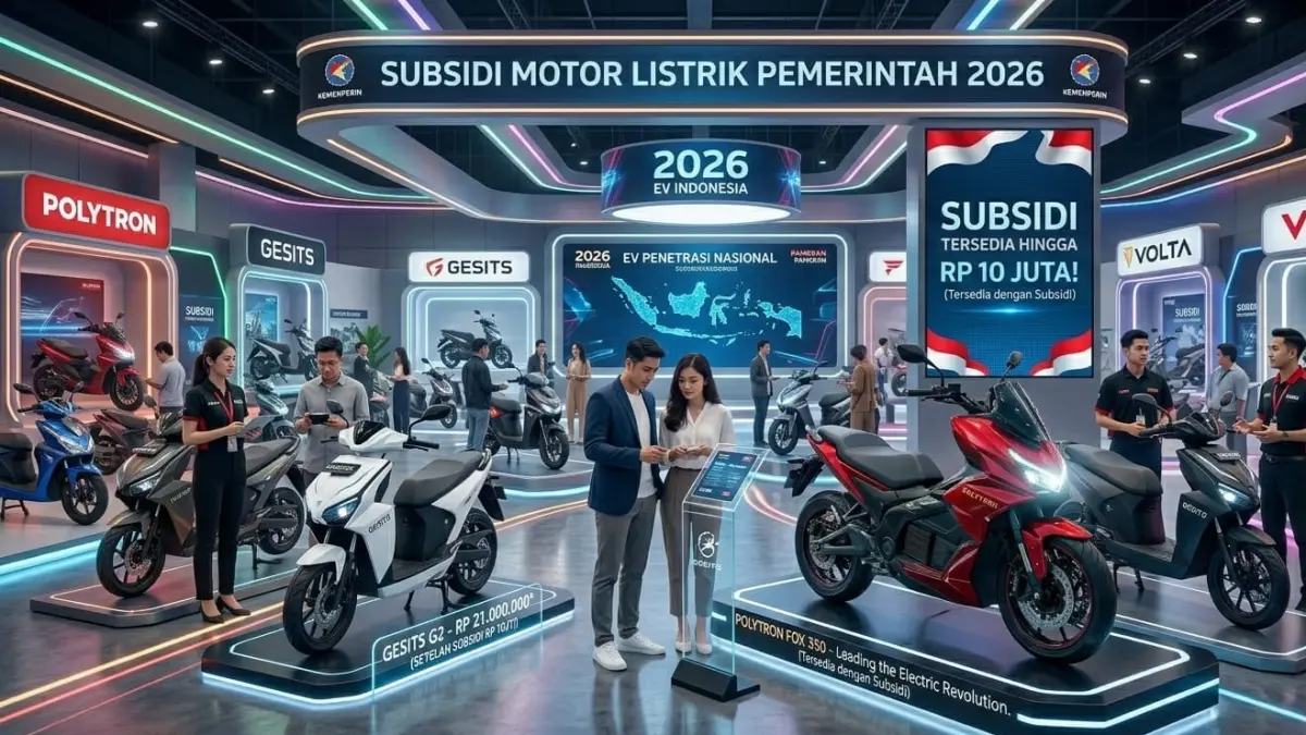 Subsidi motor listrik 2026 dinantikan masyarakat dan industri otomotif untuk mendorong penjualan kendaraan listrik nasional.