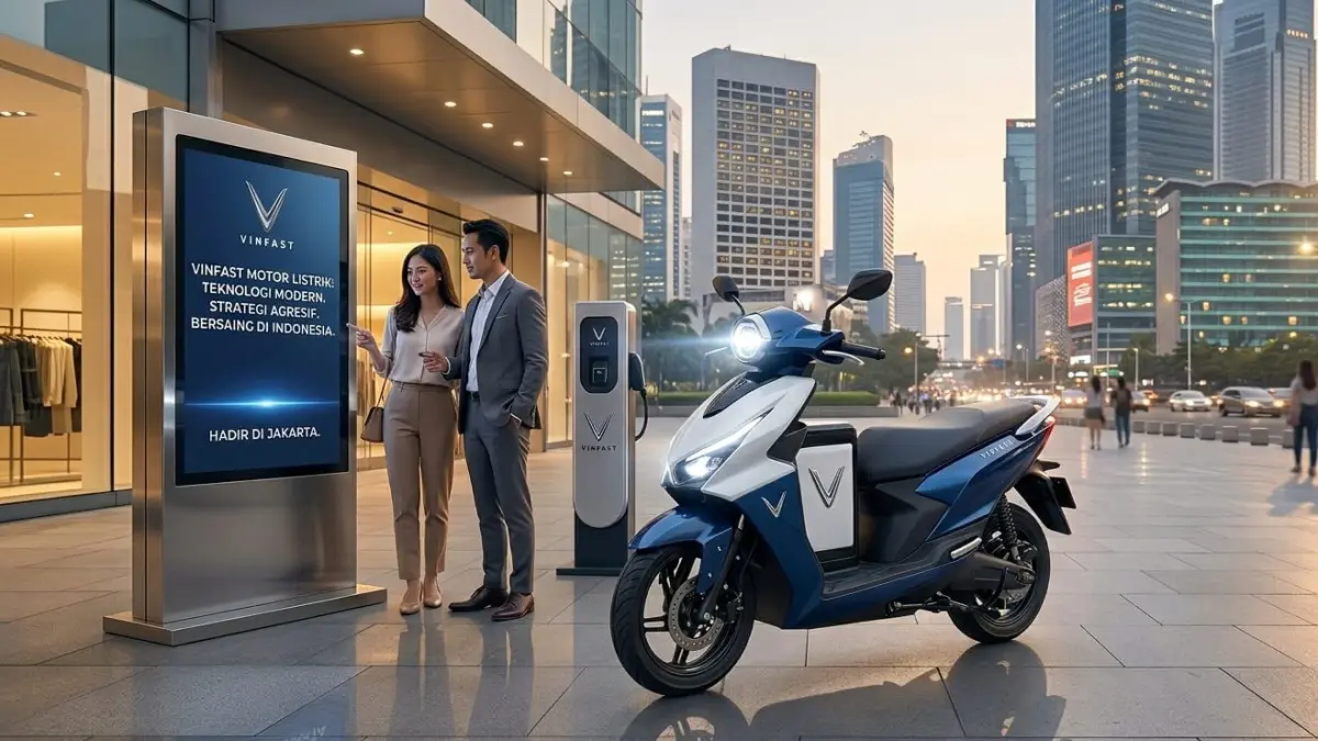 VinFast motor listrik semakin serius membidik pasar Indonesia dengan desain modern dan teknologi kendaraan listrik terkini.

