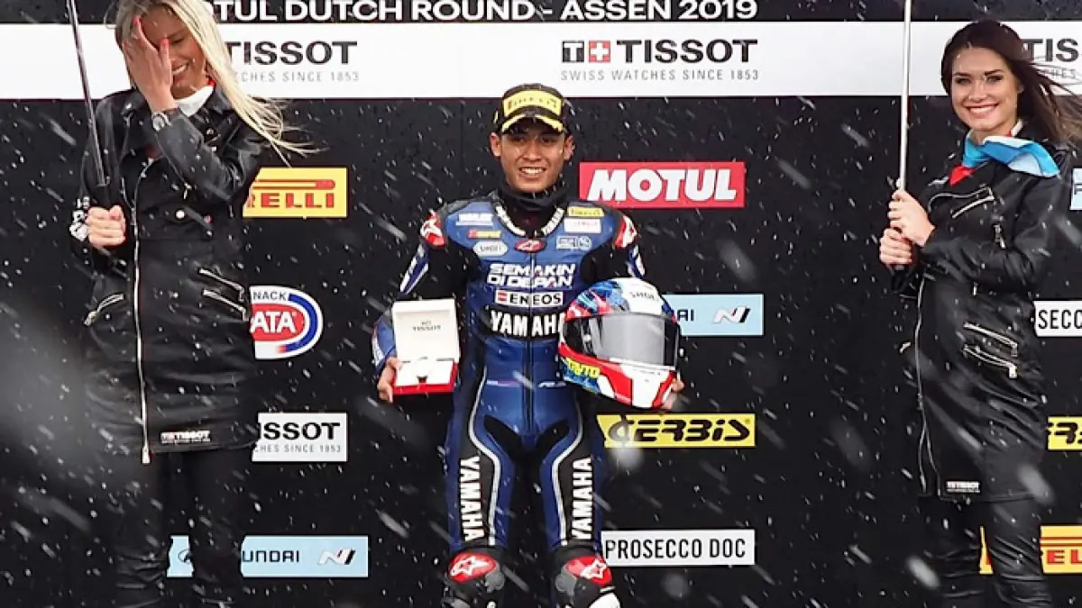 Aldi Mahendra pimpin klasemen WorldSSP300 usai finis kedua di Magny-Cours. Galang Hendra pecah puasa podium 6 tahun.(pinterest)