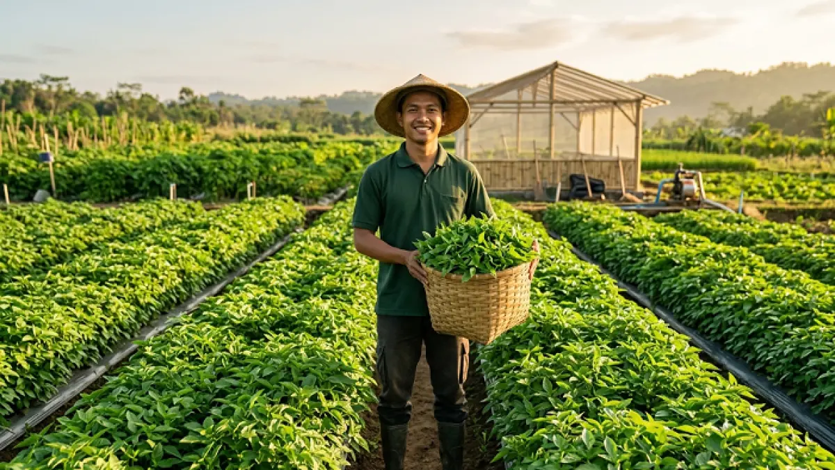 Kisah sukses petani muda Tasikmalaya yang membuktikan hidroponik bisa menghasilkan omzet hingga Rp20 juta per bulan. (GEMINI AI)