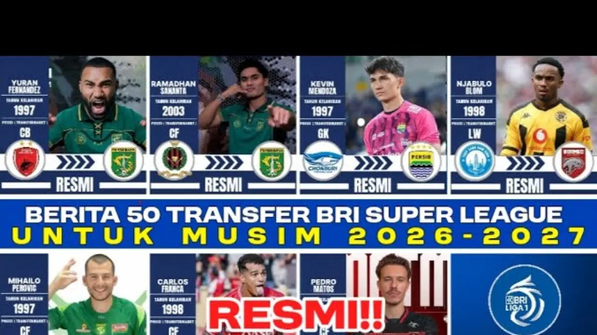 Bursa transfer BRI Super League 2026/2027 memanas, Persebaya datangkan Ramadhan Sananta dan Persib incar Kevin Ray Mendoza. (Youtube.com)
