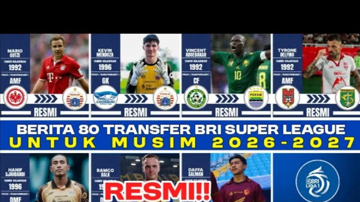 Bursa transfer BRI Super League 2026/2027 memanas, Persija dan Persib dikabarkan memburu sejumlah pemain bintang. (Youtube.com)