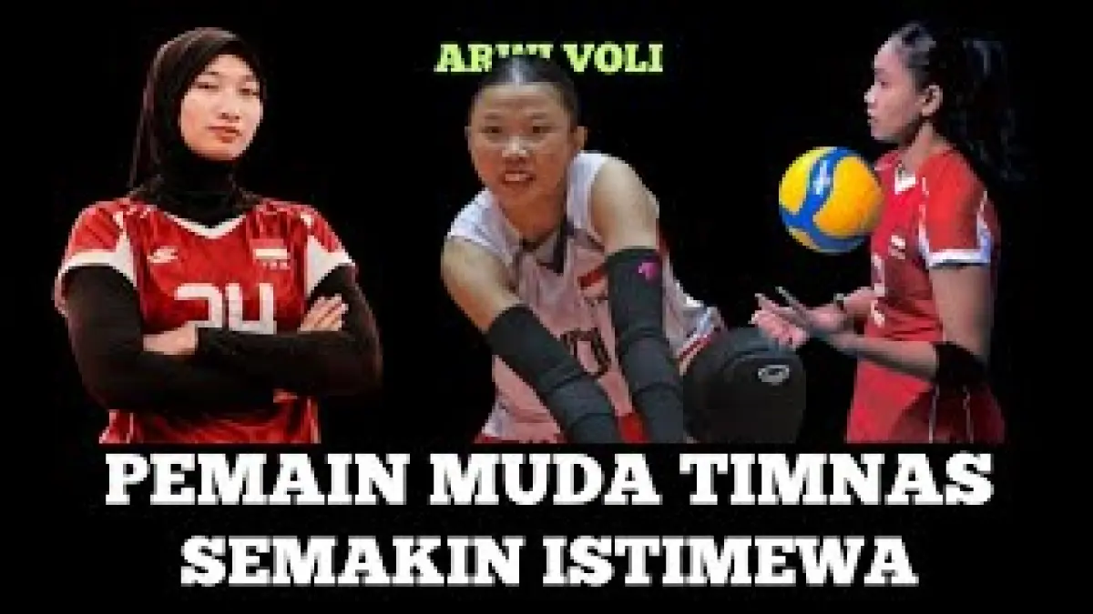 Pemain muda Timnas Voli Putri Indonesia mencuri perhatian di AVC Nations Cup 2026 lewat aksi Chelsea, Rara dan Indah Guritno. (Youtube. com)