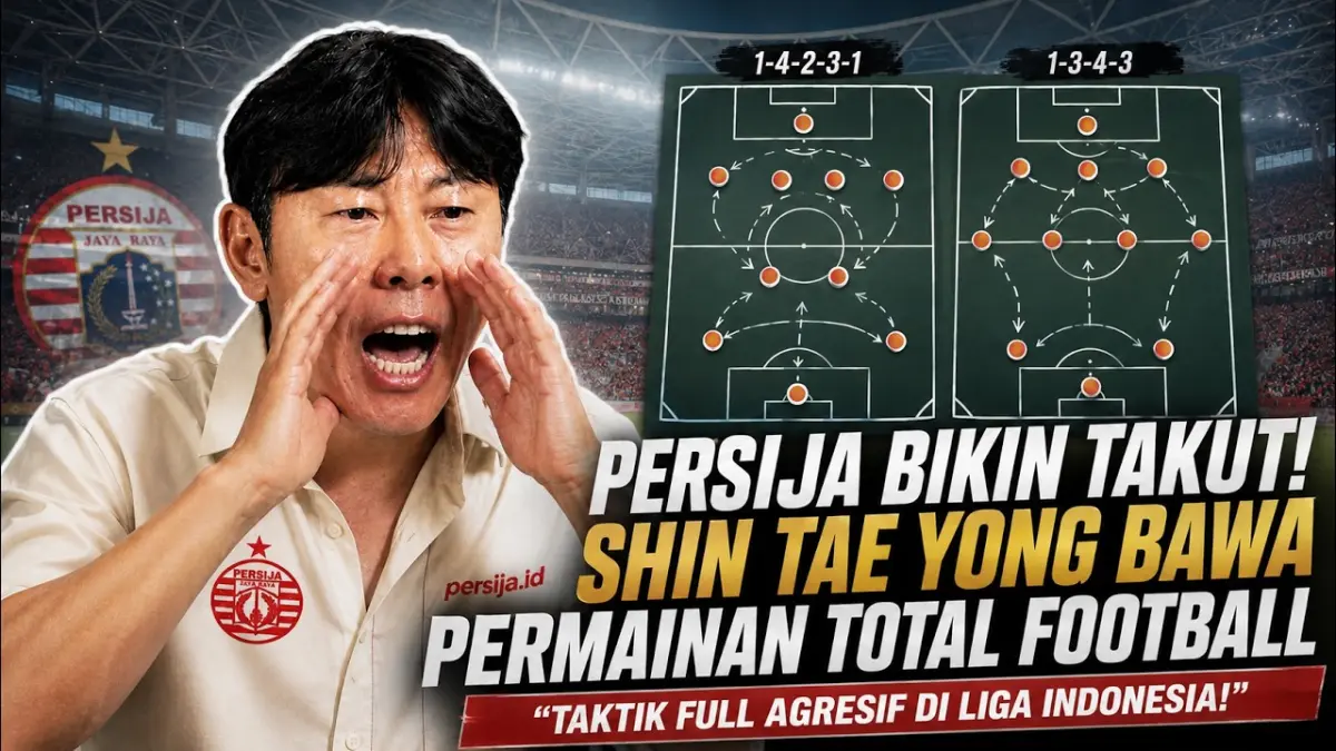 Total Football Persija Jakarta era Shin Tae-yong mulai terungkap. Seluruh pemain dituntut aktif menyerang dan bertahan bersama. (Youtube. com)