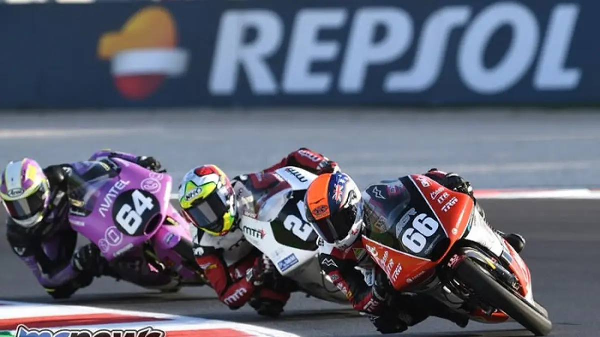Hasil Moto3 Ceko 2026: Veda Ega Pratama salip 15 pembalap dan finis kelima, sementara Hakim Danish keluar sebagai juara. (Pinterest) 