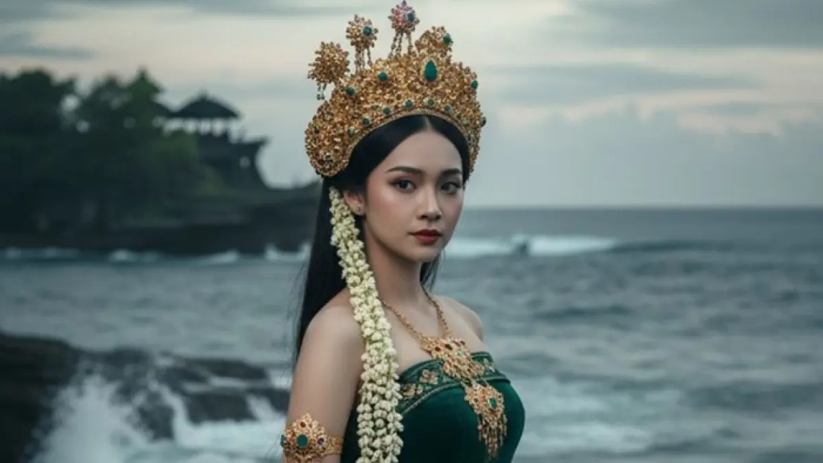 Menguak Kisah Misteri Nyi Roro Kidul dari Pajajaran. Temukan kebenaran ilmiah di balik mitos baju hijau Pantai Selatan di sini! (PINTEREST)