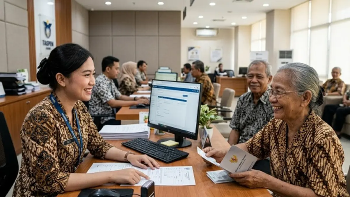 Nominal gaji pensiunan PNS 2026 tertinggi mencapai Rp4,9 juta. Taspen jelaskan fakta kenaikan gaji dan rapelan. (Ilustrasi Gemini AI)