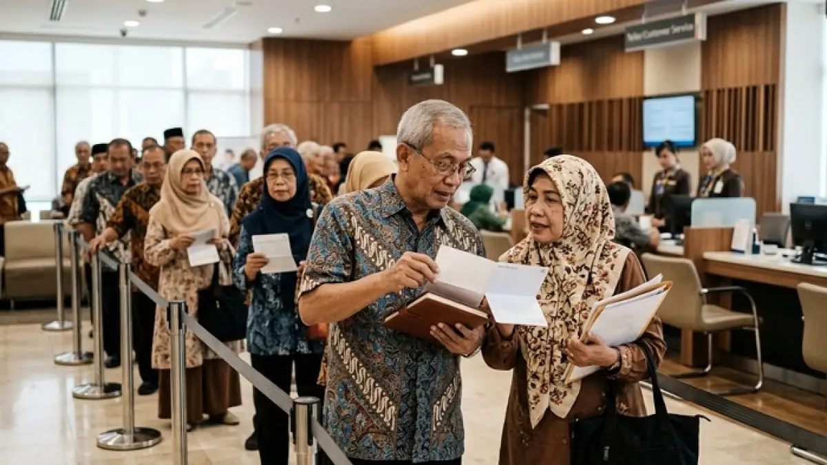 Rapel gaji pensiunan Juni 2026 dikabarkan cair mulai 22 Juni. Taspen memberikan klarifikasi resmi terkait isu tersebut. (Ilustrasi Gemini AI)