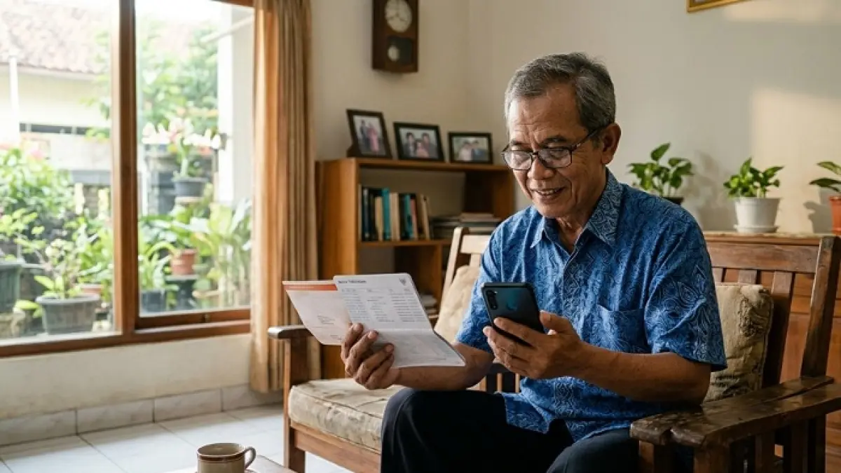 Rapel gaji pensiunan Juni 2026 ramai disebut cair 22 Juni. Taspen menegaskan fakta sebenarnya agar pensiunan tidak tertipu. (Ilustrasi Gemini AI)