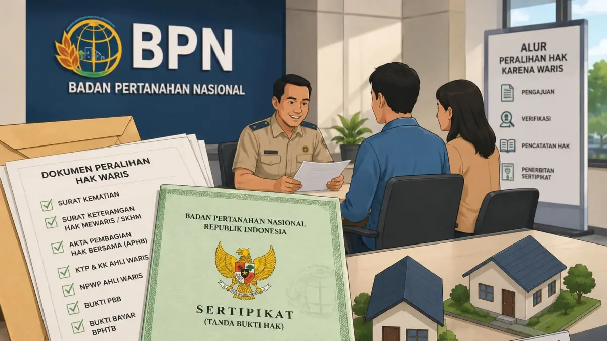 ILUSTRASI SERTIFIKAT TANAH : Ahli waris wajib melengkapi sejumlah dokumen sebelum mengajukan peralihan hak atas tanah warisan di kantor BPN.
