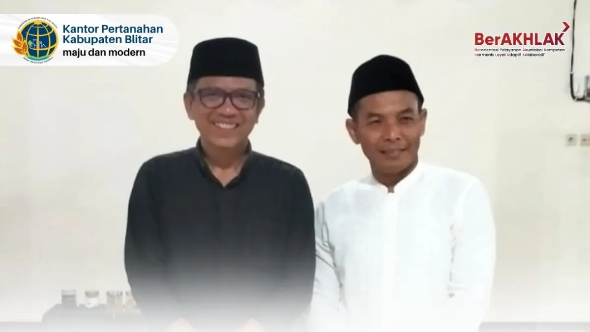 Kantah Kabupaten Blitar dan PCNU memperkuat sinergi untuk mempercepat sertipikasi tanah wakaf.