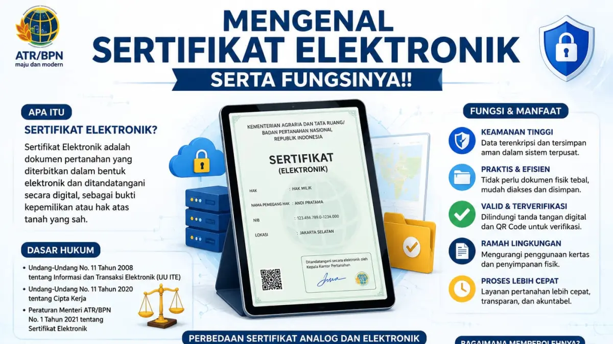 Sertifikat elektronik resmi diberlakukan secara bertahap sebagai bagian dari modernisasi layanan pertanahan nasional.