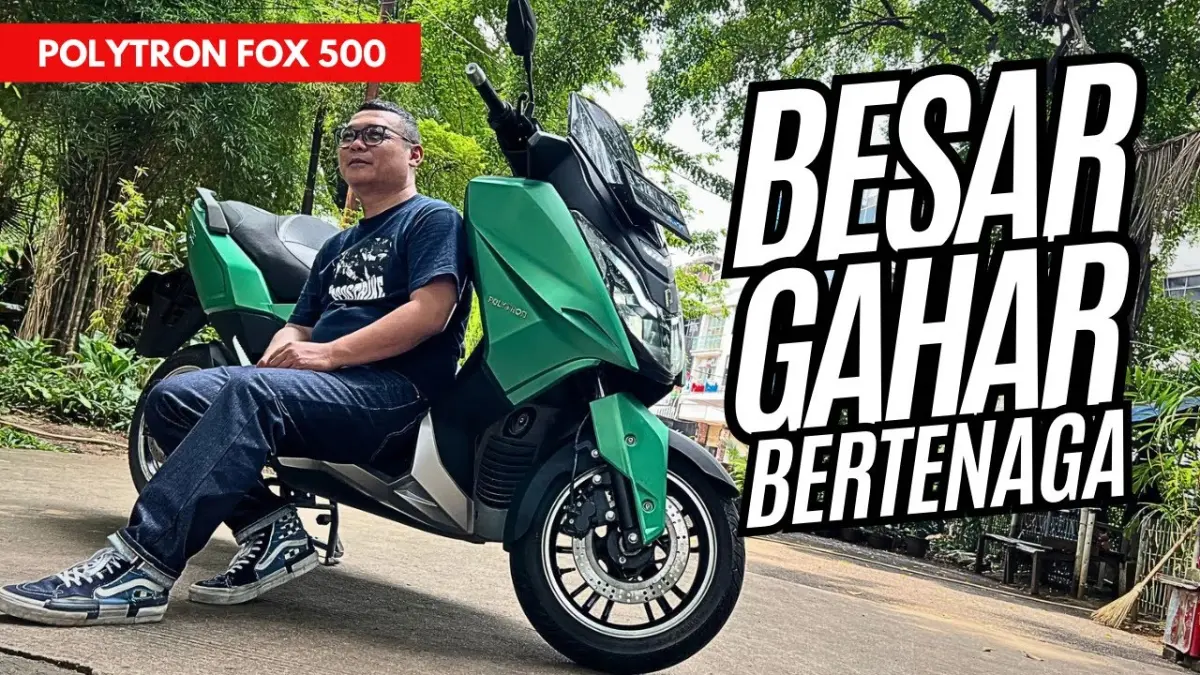 Test ride Polytron Fox 500 membuktikan motor listrik ini punya top speed 130 km/jam, tenaga besar, dan fitur premium. (Youtube. com)