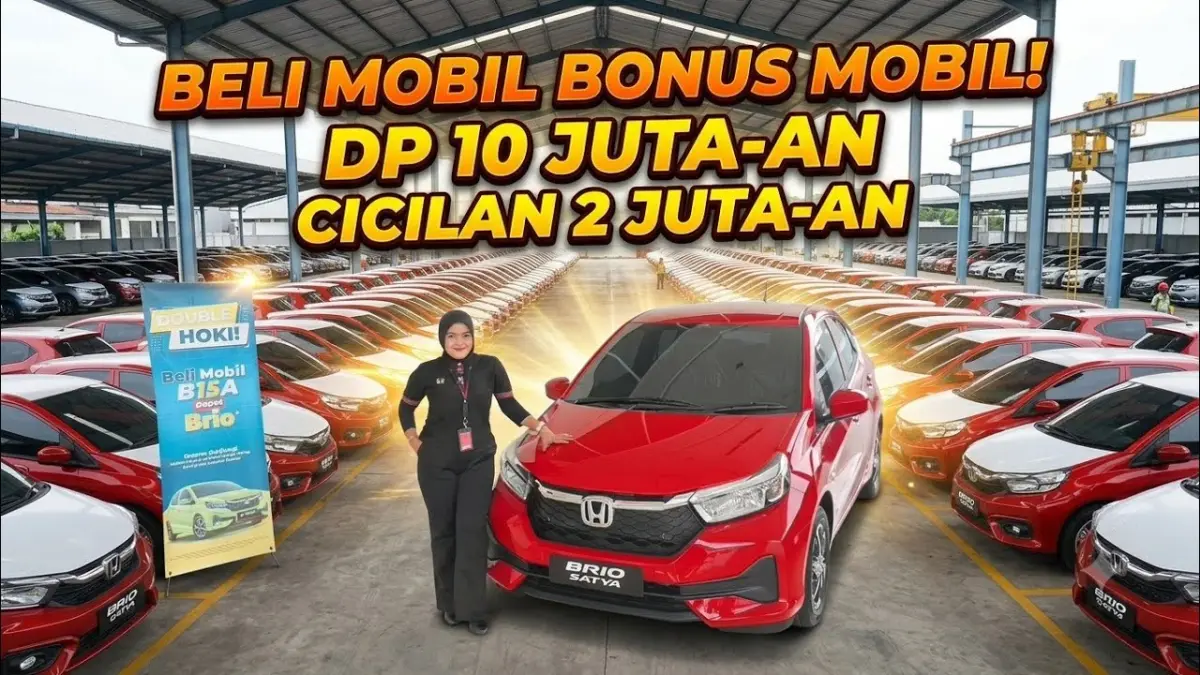 Harga Honda Brio 2026 mulai Rp183 jutaan. DP Rp10 juta dan cicilan Rp3 jutaan, simak promo lengkapnya di sini. (Youtube. com)