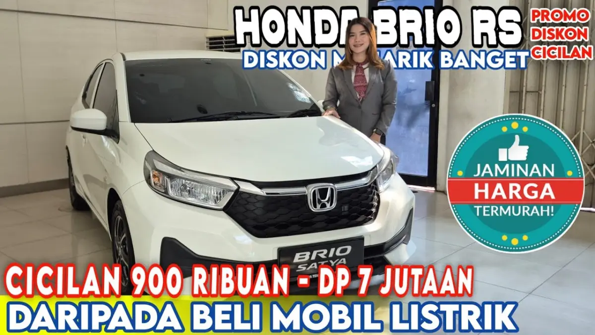 Honda Brio 2026 hadir dengan DP mulai Rp7 juta, cicilan Rp900 ribuan dan promo bunga 0 persen hingga 3 tahun. (Youtube. com)