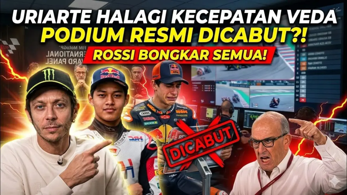 Kontroversi Veda Ega Pratama dan Brian Uriarte di Moto3 memicu tuntutan investigasi serta desakan sanksi dari publik. (Youtube. com)