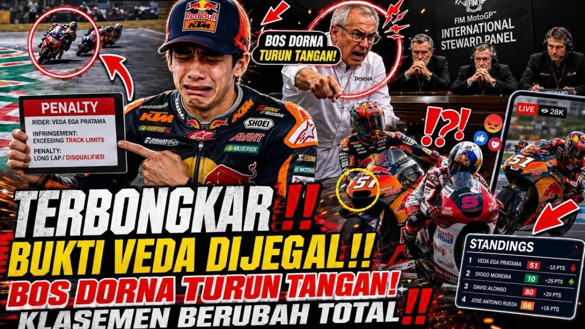 Veda Ega Pratama jadi sorotan usai rumor podium Brian Uriarte dicabut. Benarkah klasemen Moto3 bakal berubah drastis? (Youtube. com)