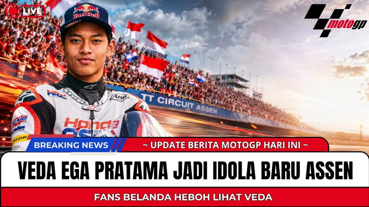 Veda Ega Pratama viral di Belanda jelang Moto3 Assen 2026. Fans Eropa mulai menyoroti talenta muda Indonesia ini. (Youtube. com)
