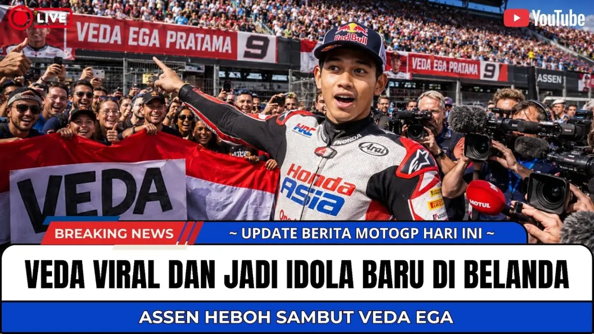 Veda Ega Pratama viral di Belanda jelang Moto3 Assen. Performa impresifnya membuat fans Eropa mulai memberikan dukungan. (Youtube. com)