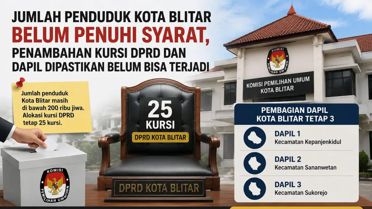KPU Kota Blitar Pastikan Belum Ada Penambahan Dapil dan Kursi DPRD