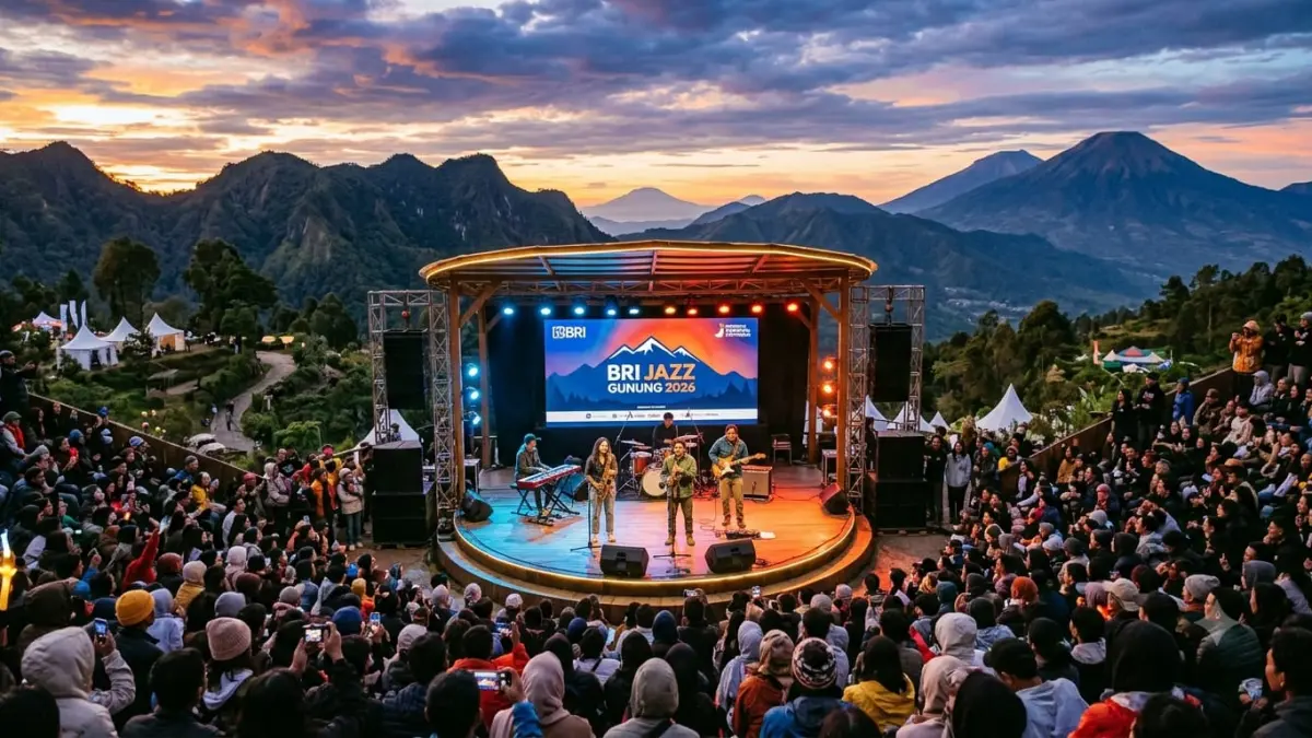 BRI Jazz Gunung 2026 siap kembali menghadirkan festival jazz di alam terbuka dengan musisi ternama dan panorama pegunungan yang memikat.