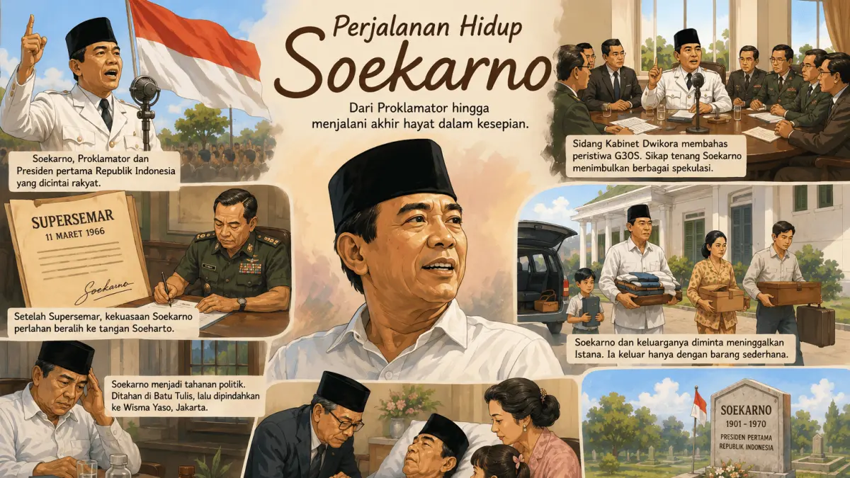Masa-masa terakhir Soekarno menjadi babak paling pilu dalam perjalanan hidup Sang Proklamator.