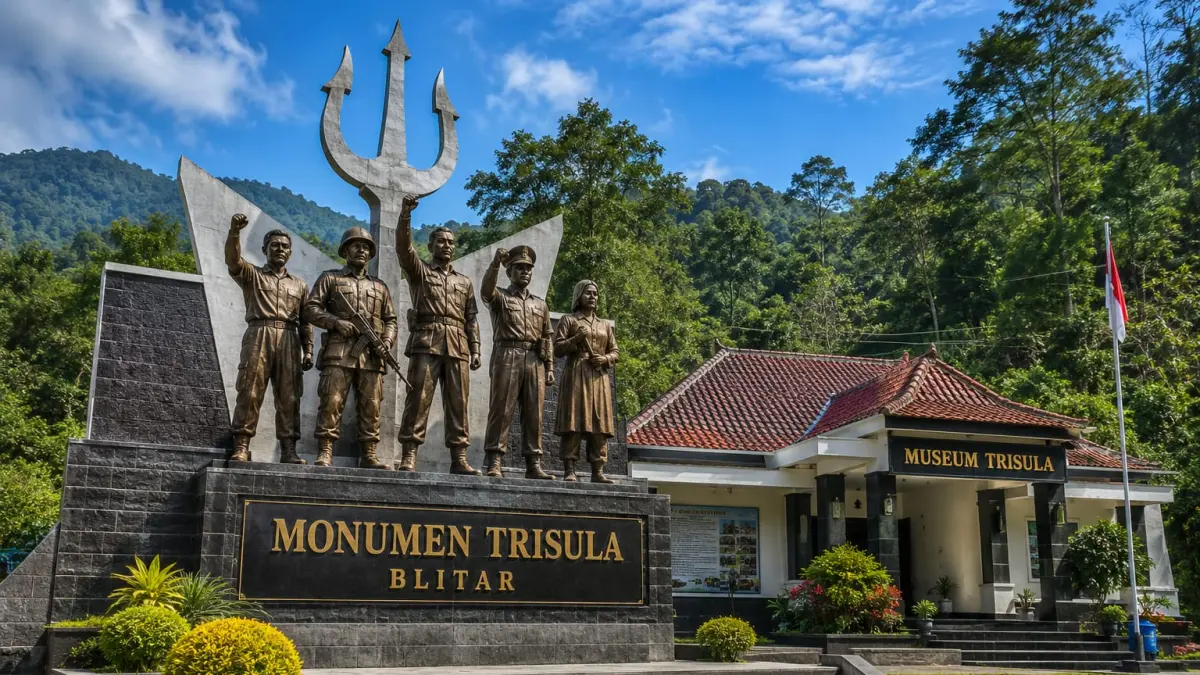 Monumen Trisula di Kecamatan Bakung, Kabupaten Blitar menjadi pengingat penting perjalanan sejarah bangsa. Selain menyimpan nilai edukasi, kawasan ini juga menawarkan panorama alam yang asri dan suasana yang menenangkan bagi para pengunjung.