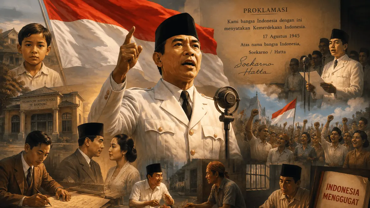 Perjalanan hidup Soekarno, dari anak biasa hingga menjadi Proklamator Indonesia.