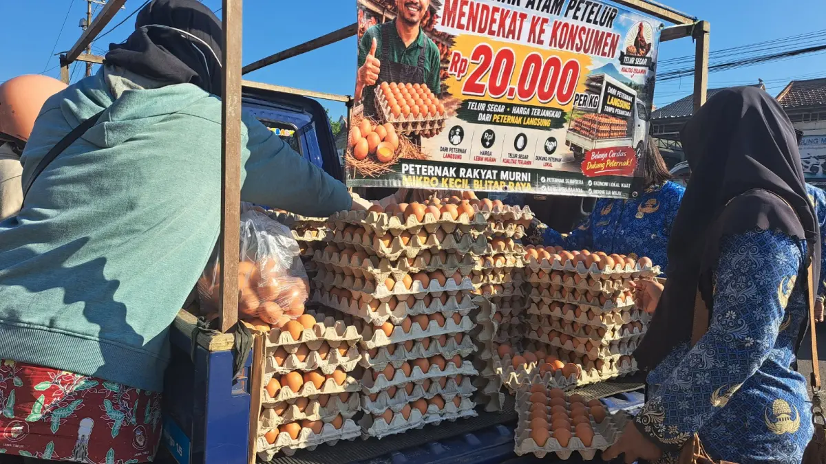 Peternak menjual telur ayam ras langsung kepada masyarakat