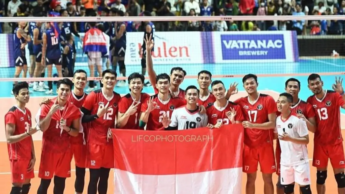 Timnas Voli Putra Indonesia juara AVC Cup 2026 usai mengalahkan Korea Selatan. Setiap pemain mendapat bonus Rp50 juta dari PBVSI.(Pinterest)