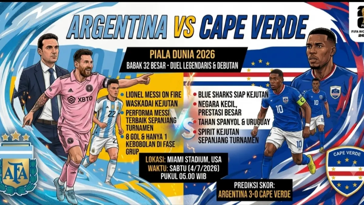 Argentina vs Cape Verde siap tersaji di babak 32 besar Piala Dunia 2026