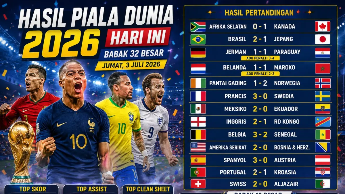 HASIL PIALA DUNIA 2026 HARI INI!