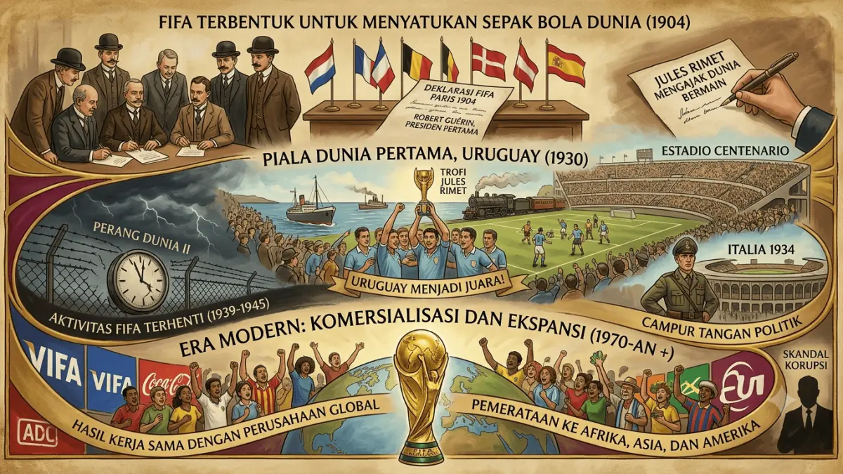 Sejarah Singkat FIFA dan Piala Dunia: Mulai dari deklarasi FIFA pada tahun 1904 di Paris hingga edisi pertama Piala Dunia di Uruguay pada tahun 1930, jelajahi evolusi turnamen sepak bola terbesar di dunia.