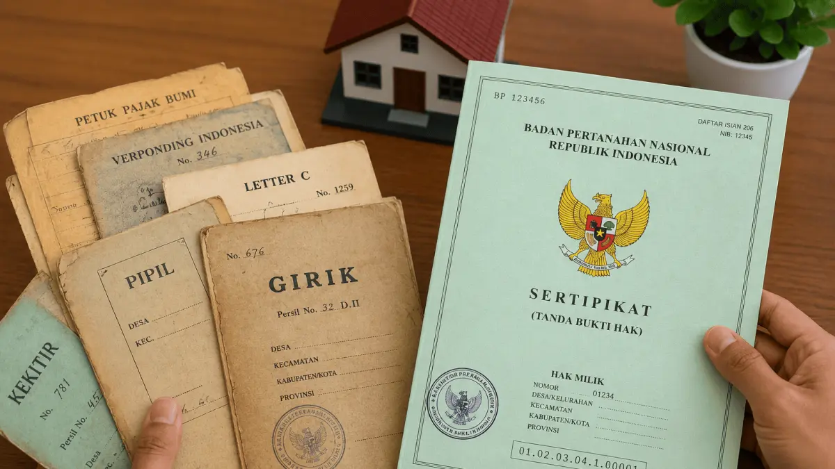 Pemilik surat tanah lama seperti girik dan letter C diimbau segera mengurus konversi menjadi sertifikat hak atas tanah untuk memperoleh kepastian hukum.